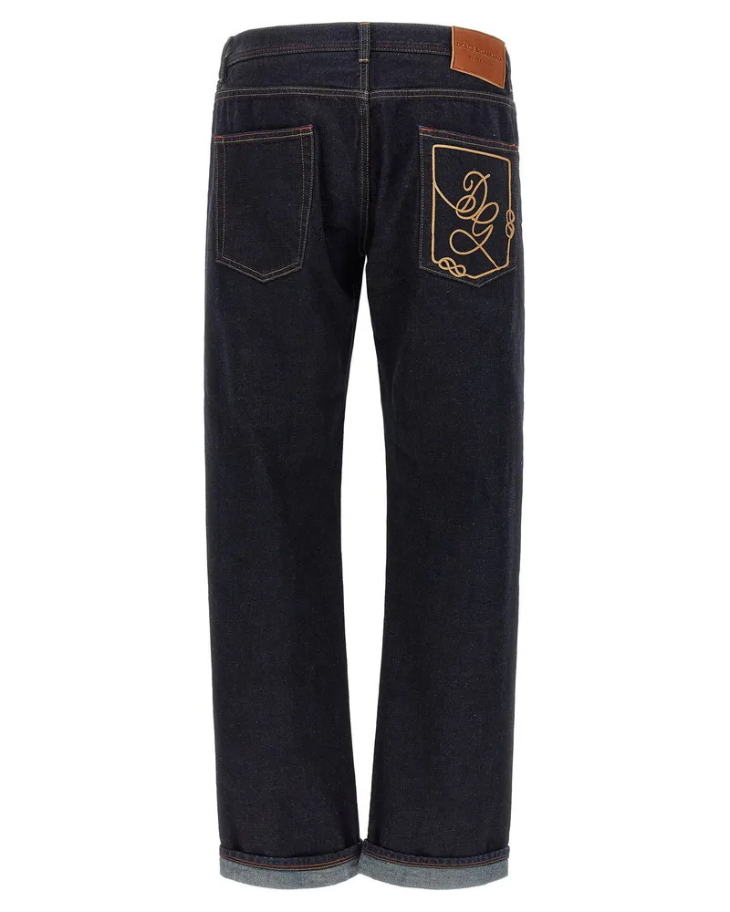 Dolce & Gabbana DG Embroidery Jeans — Dark Indigo Dark