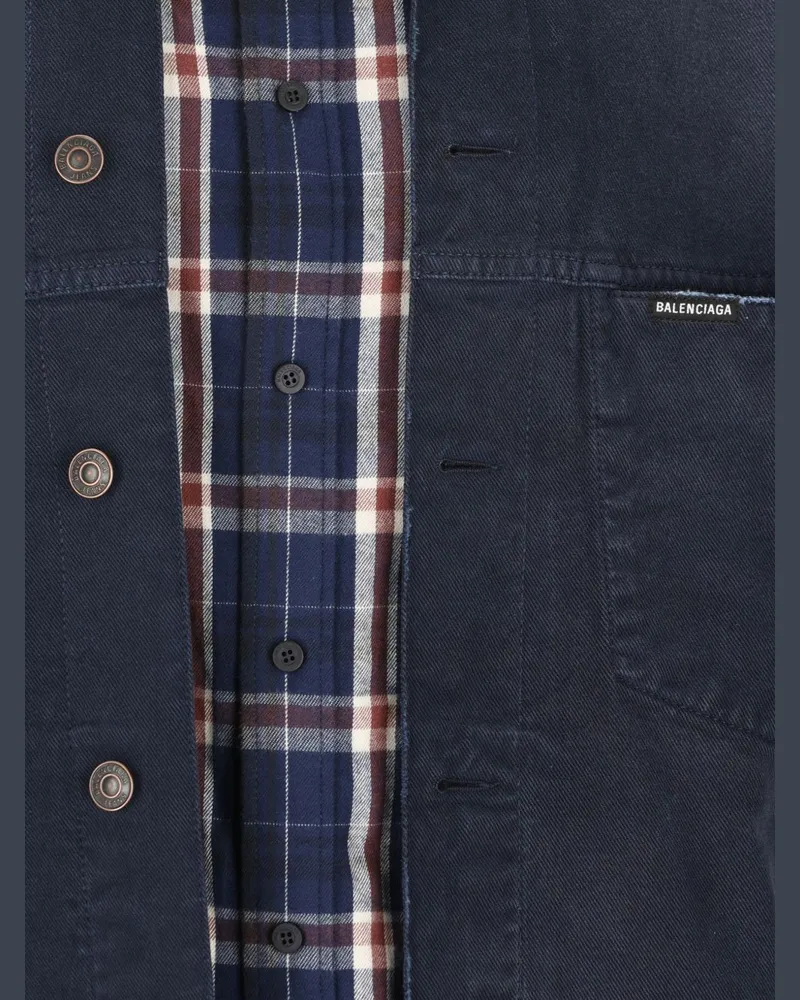Balenciaga Patched Denim Jacket — navy Navy