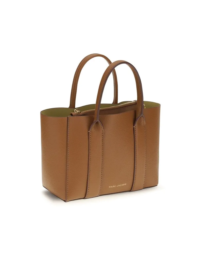 Marc Jacobs Calfskin Leather Tote Bag — Brown Brown