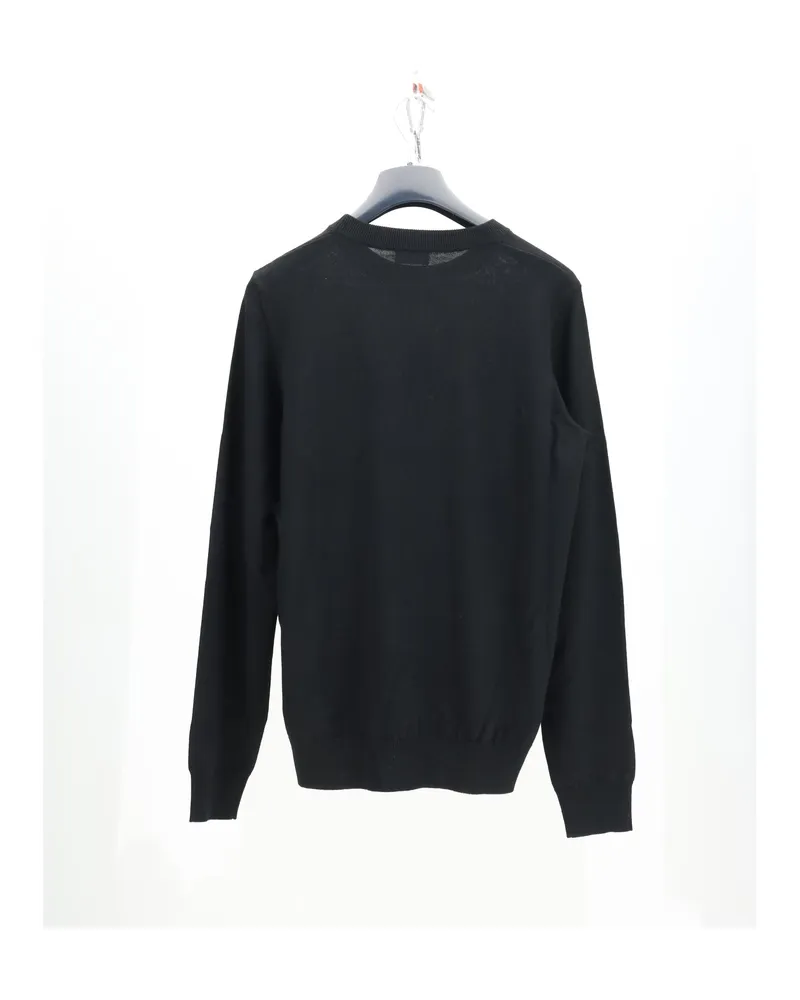 Celine Men Crewneck Wool Sweater Black Fleece (ovis Aries Black