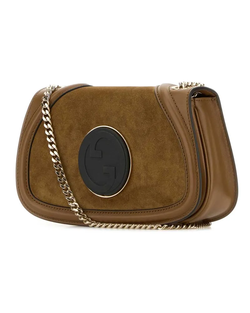 Gucci Women's Caramel Suede And Leather  Blondie Shoulder Bag Cudafnecudafcud Borse A Mano Brown