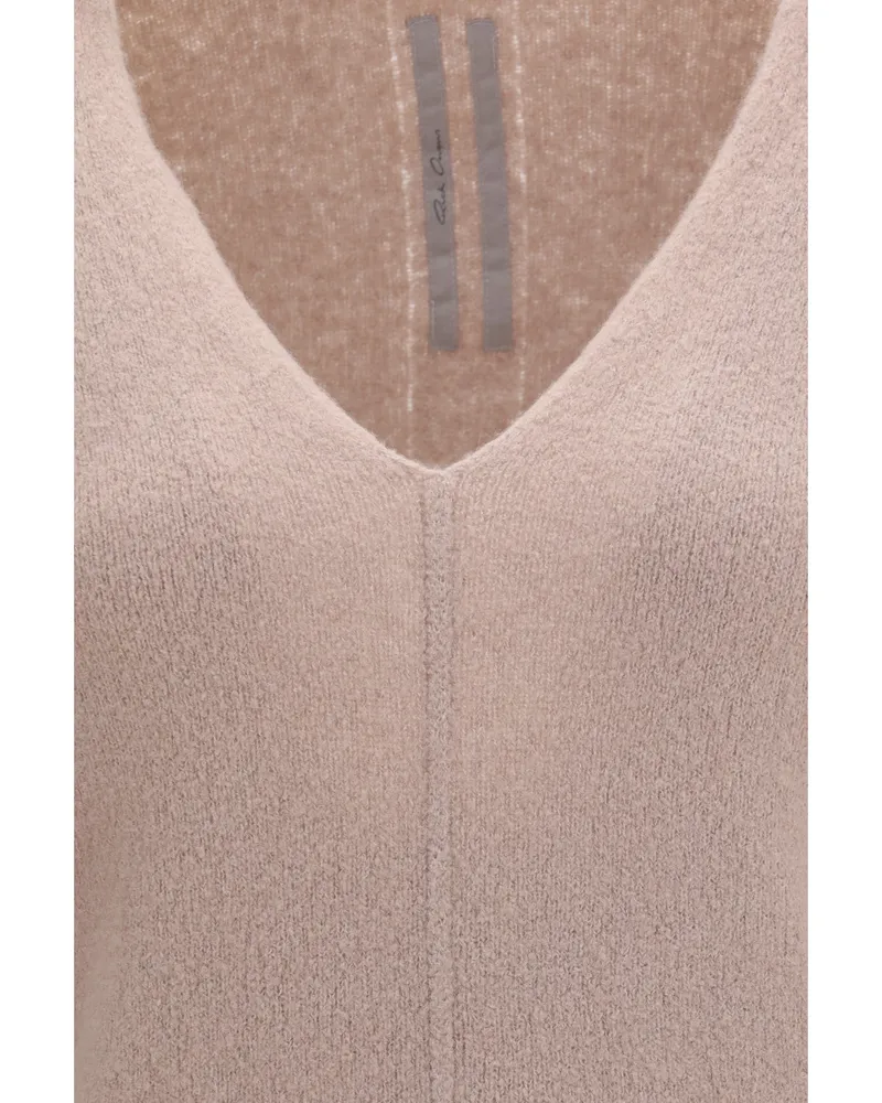 Rick Owens Women V-Neck Sweater Rose Cashmere (capra Hircus Rose