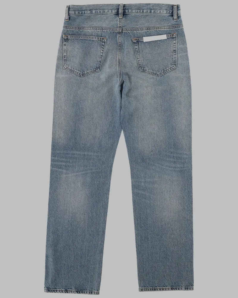 Frame Denim Straight-Leg Cotton Denim Jeans — Blue Blue
