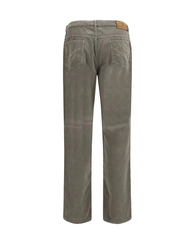 Brunello Cucinelli Men's Bicolor Cotton Casual Pants Bicolor