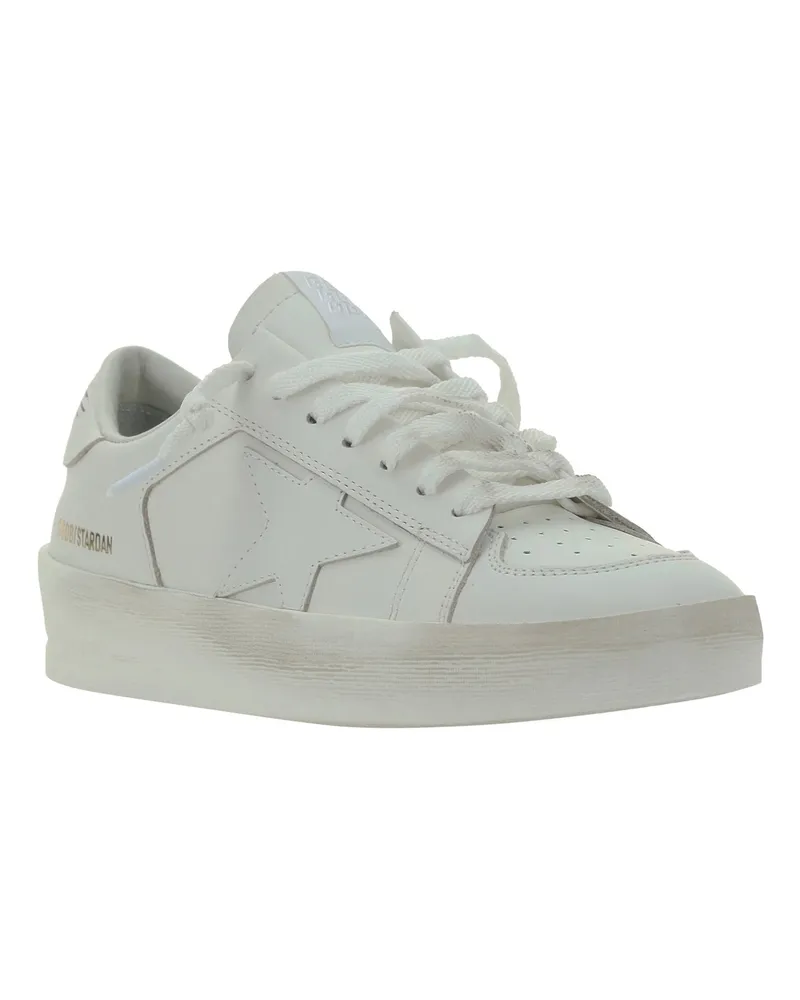 Golden Goose Women's Stardan Leather Sneakers Optic White White