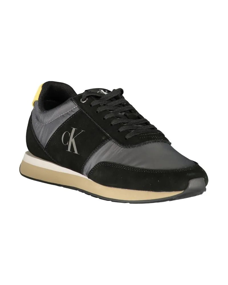 Calvin Klein Recycled Polyester Lace-Up Sneaker — Black Black