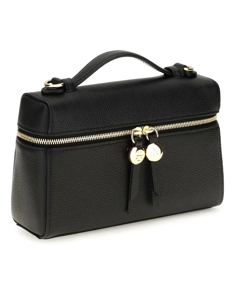 Tory Burch Women's Romy Slim Top Handle Bag Black Calf Leather Bos Taurus Shoulder Black