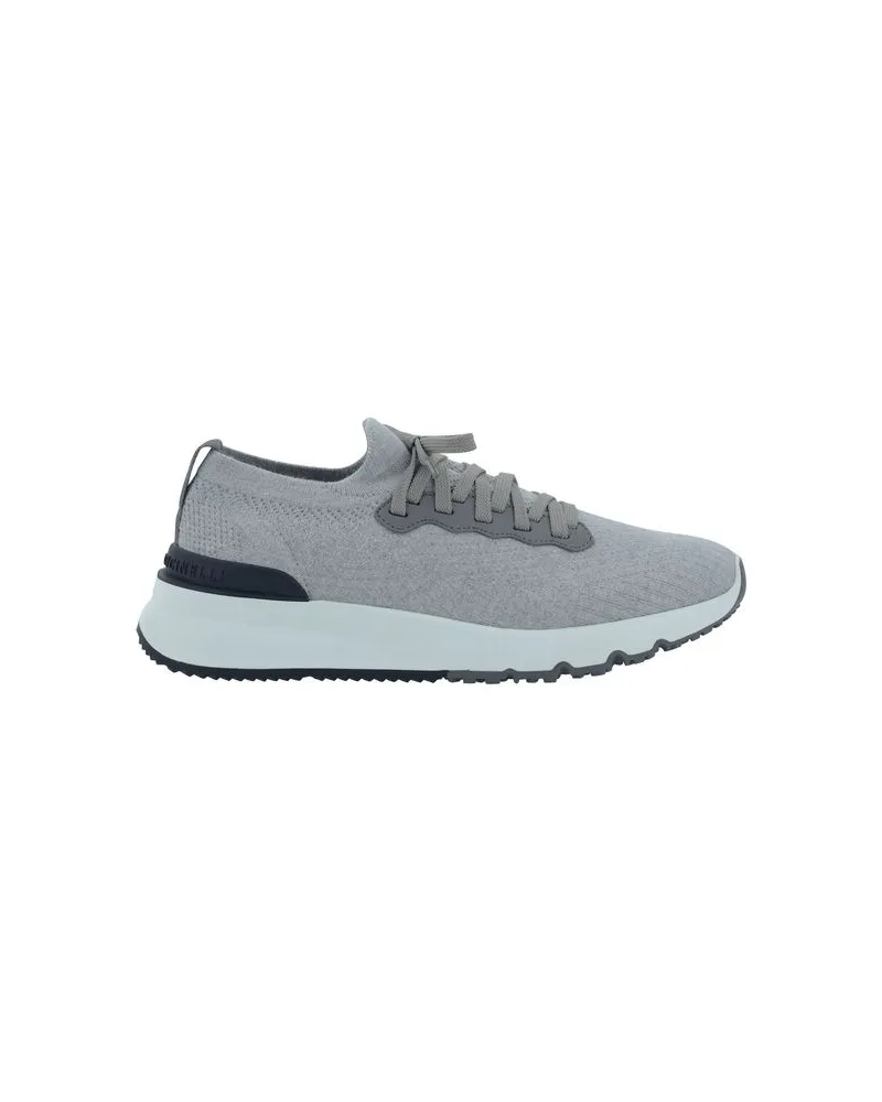 Brunello Cucinelli Cotton Sneakers — Gray Gray