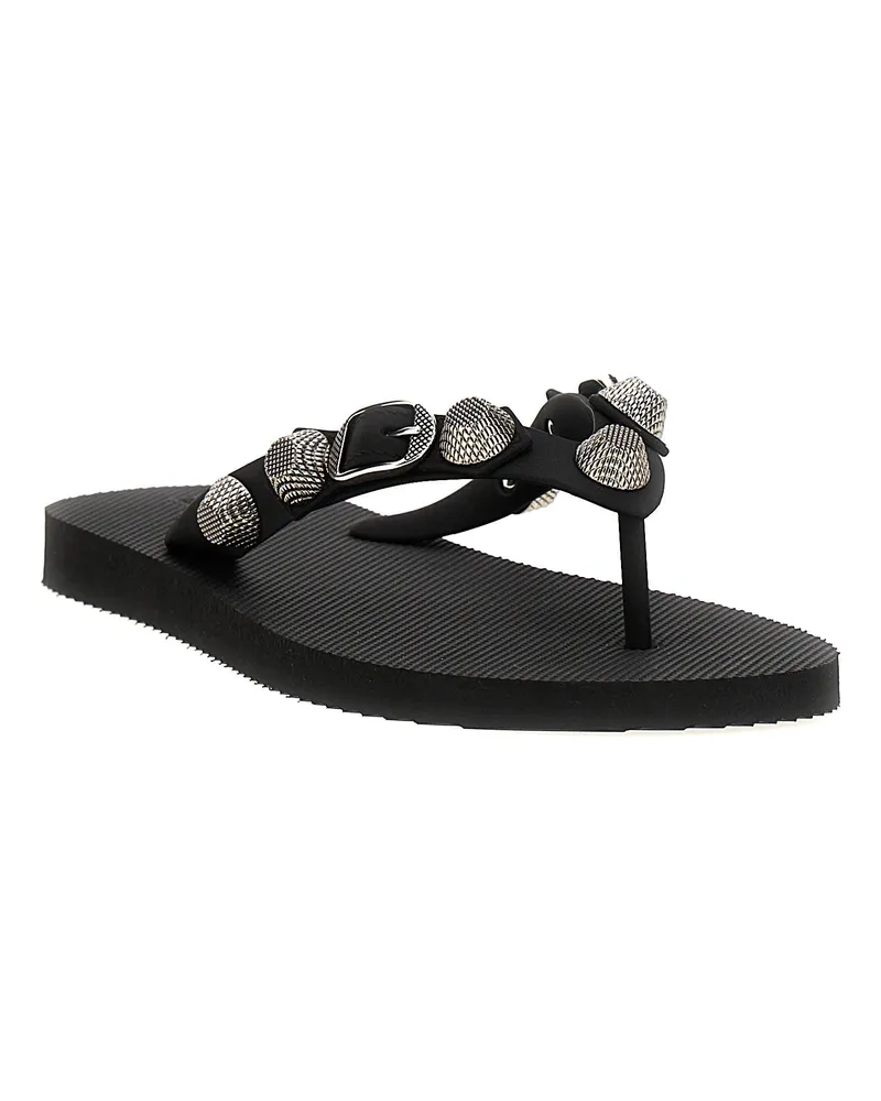 Balenciaga Cagole Thong Sandals — Black Black