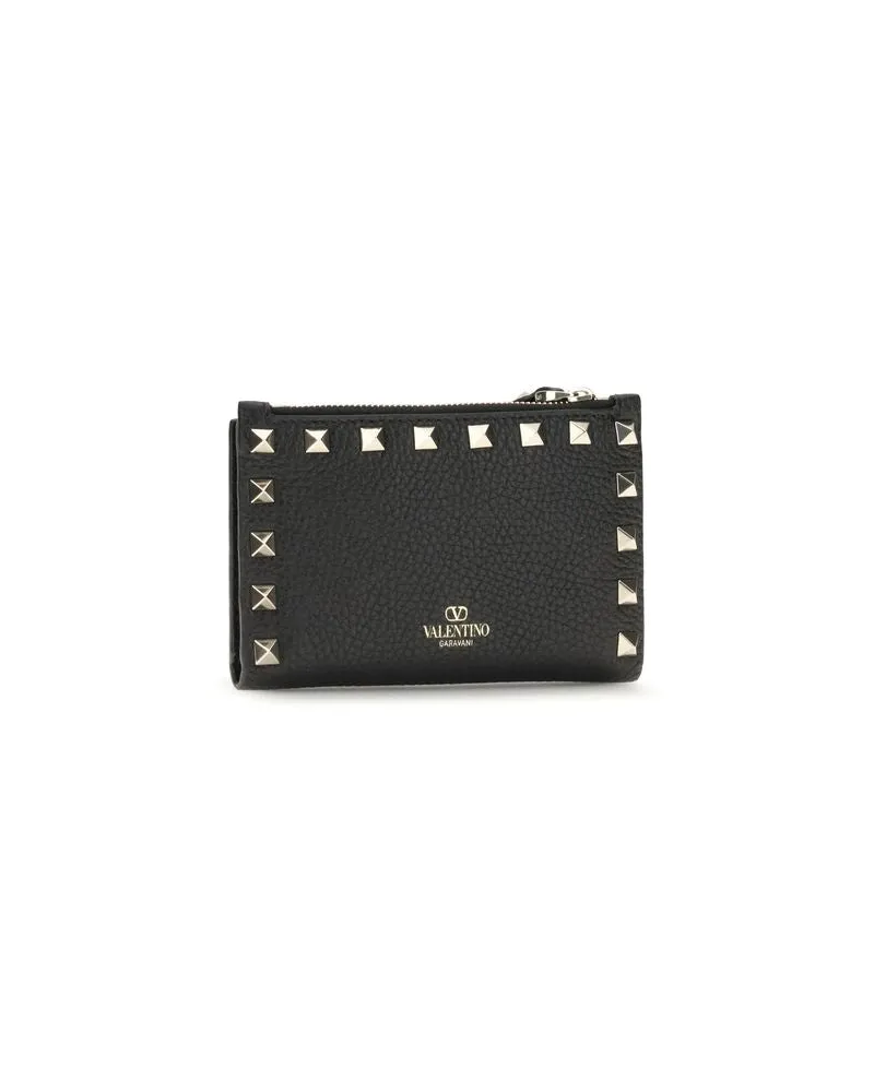 Valentino Garavani Women's Black Calf Leather Bos Taurus Wallet Black