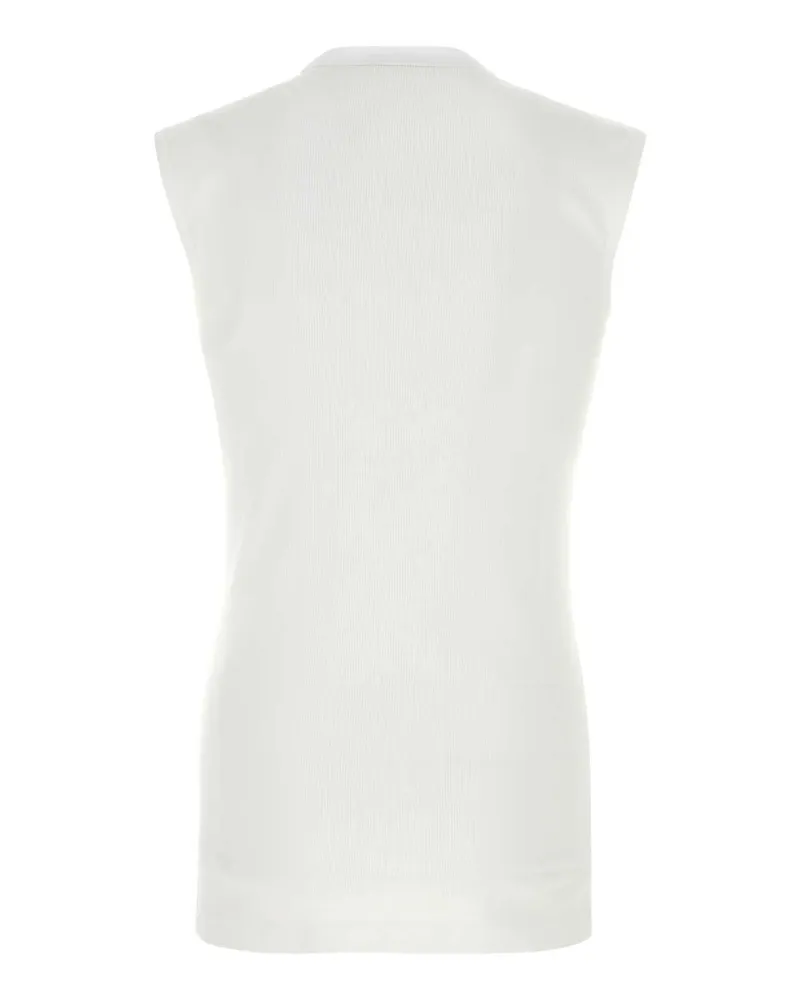 Dolce & Gabbana Men's Ribbed Cotton Tank Top White Sweater White
