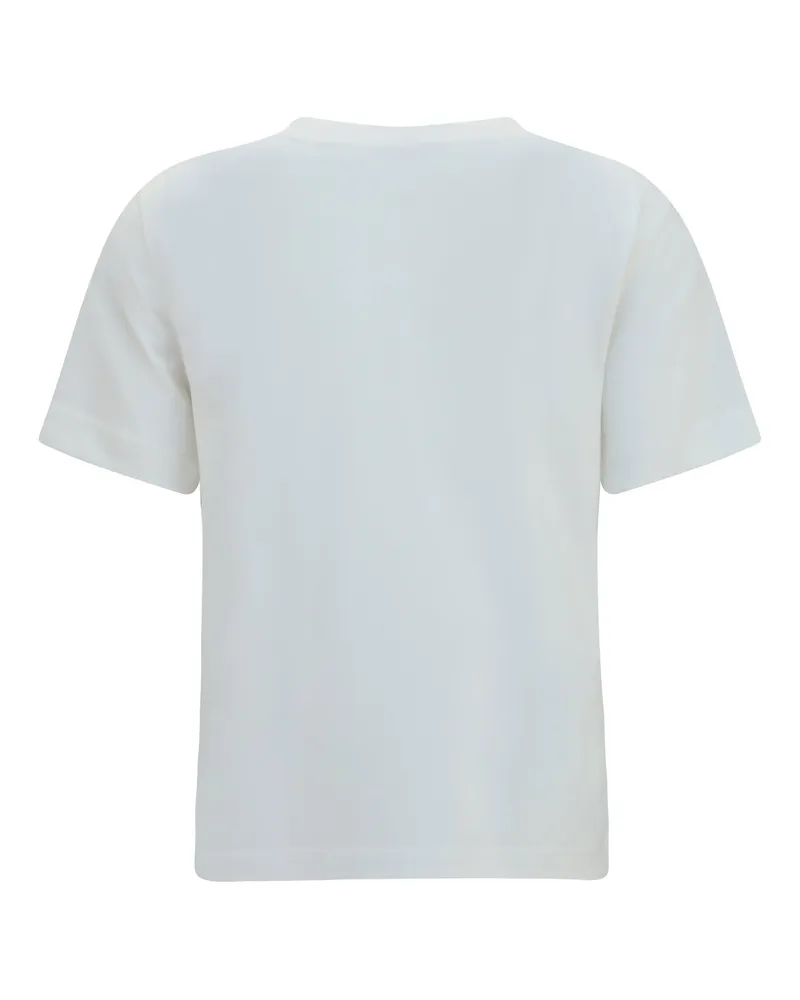Burberry Women's Cotton T-Shirt With Check Flag Chalk T-Shirts & Jerseys White