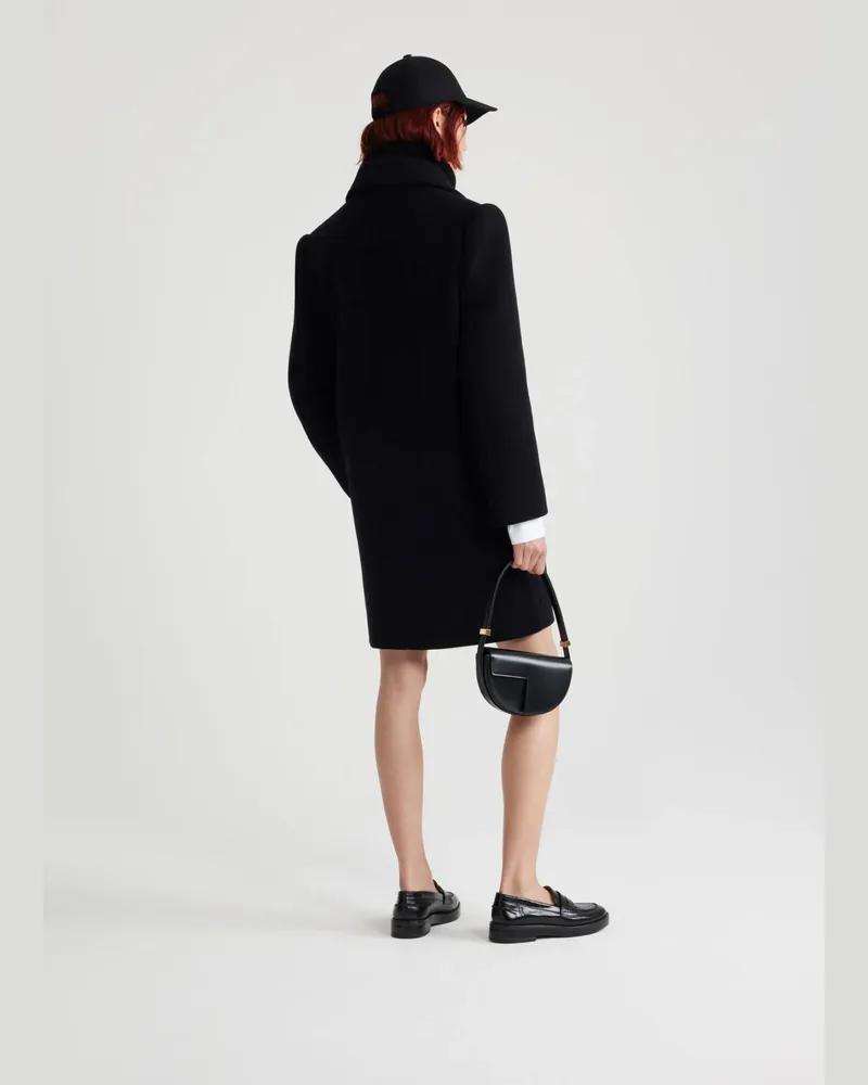 Patou Double-Breasted Wool Blend Coat — Black Black