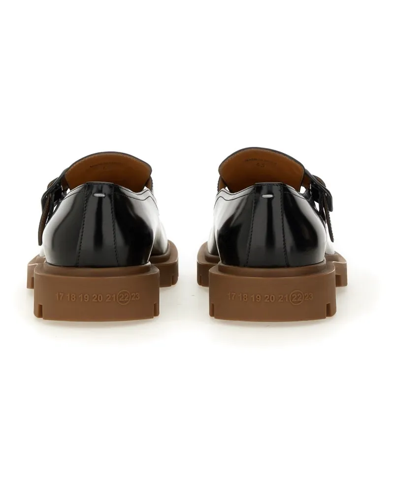 Maison Margiela Calf Leather Monk Strap Loafer — Black Black