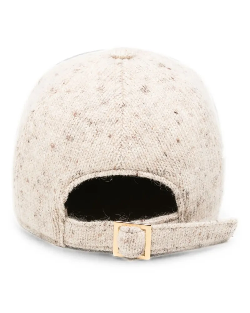 Fabiana Filippi Wool-Blend Flecked Knit Baseball Cap — Beige Beige