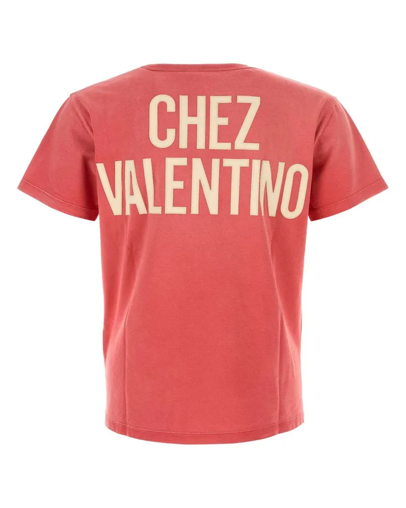 Valentino Garavani Men's Red Cotton T-Shirt Raspberry Exterior Red