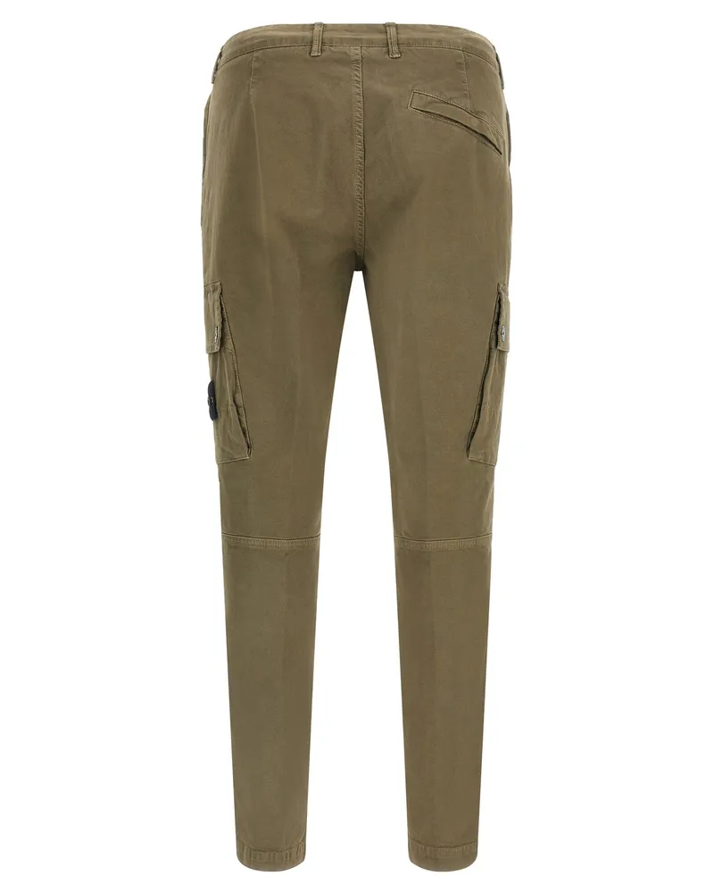 Stone Island Garment-Dyed Organic Cotton Cargo Pants — Olive Olive