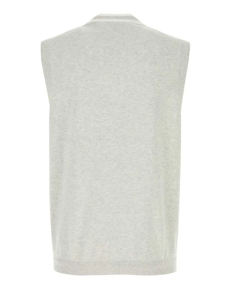 Brunello Cucinelli Men's Light Grey Cotton Vest Ci807 Exterior: Maglieria Gray