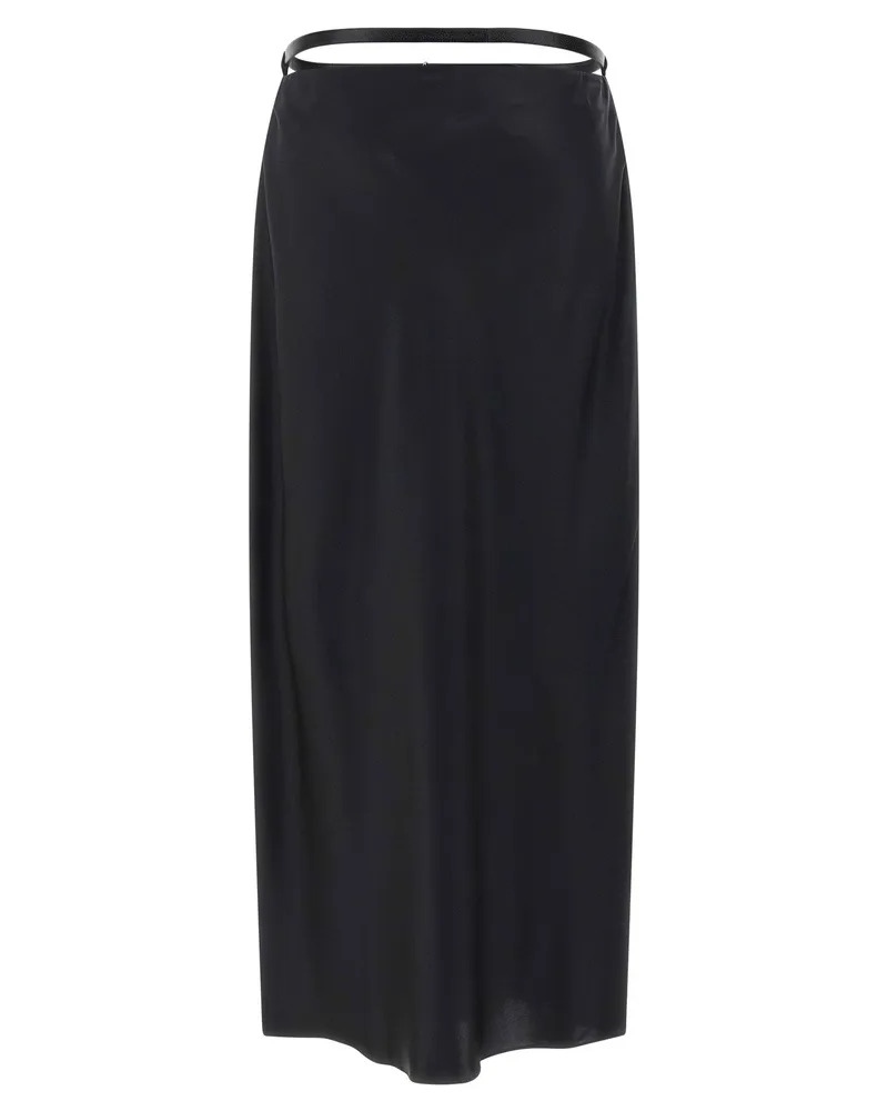 Tom Ford Silk Midi Skirt — Black Black