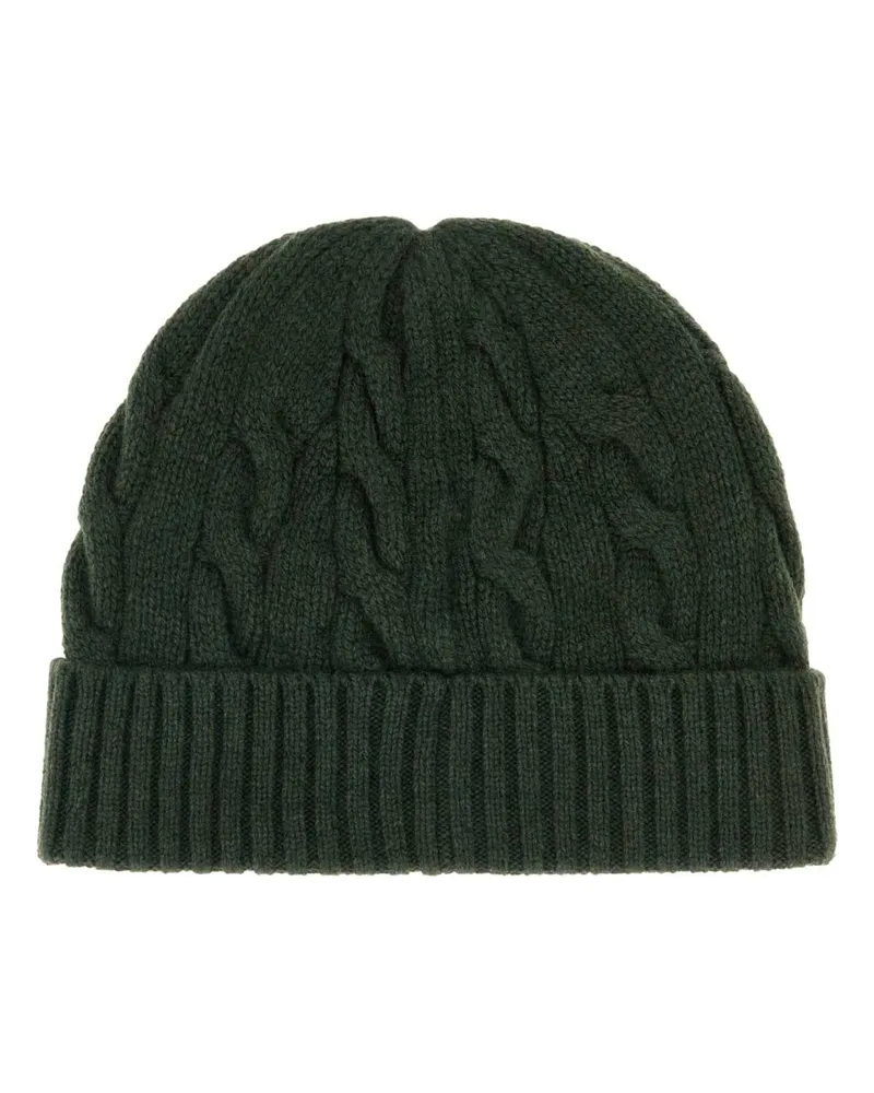 Ralph Lauren SWEATER-HAT Cable-Knit Wool Blend Beanie — Green Green