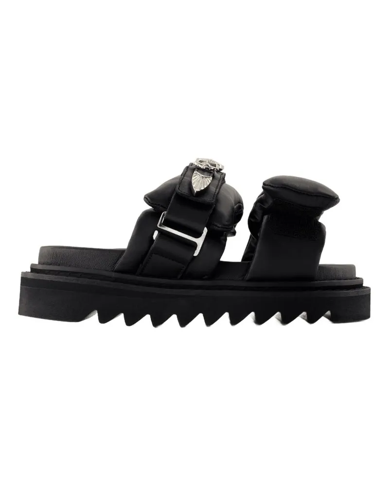 Toga Women's Aj1382 Sandals -  Leather Black Calfskin Shoes Mules Black