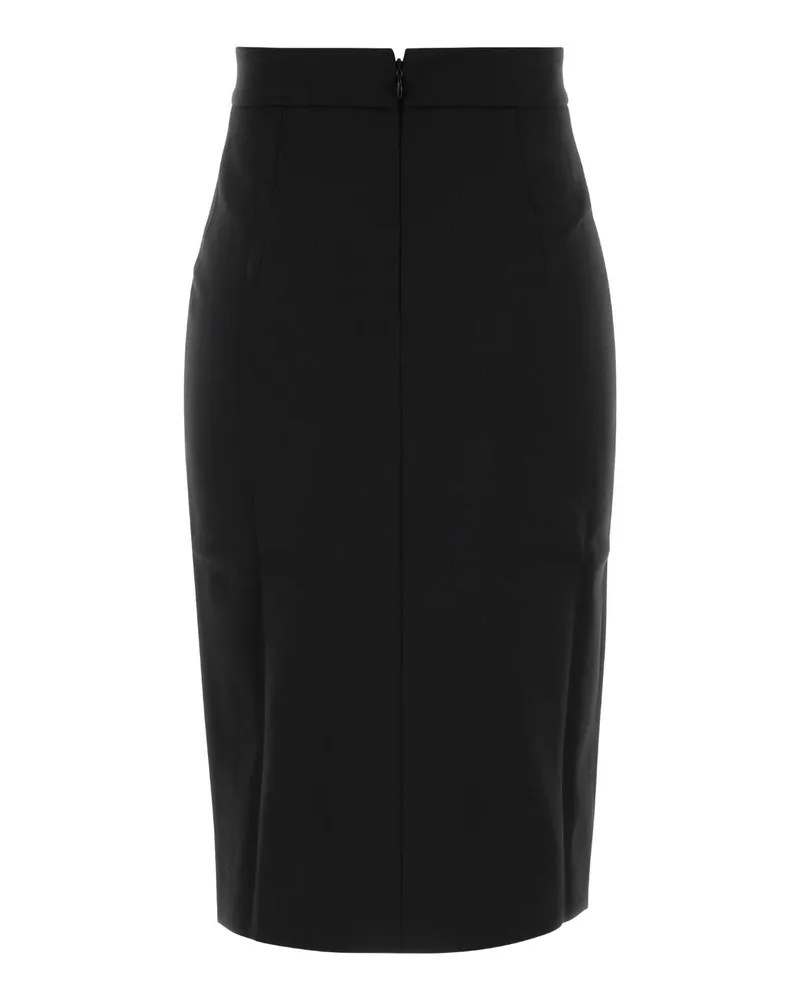 ANDAMANE Women's Black Stretch Gabardine Skirt Gonne Black