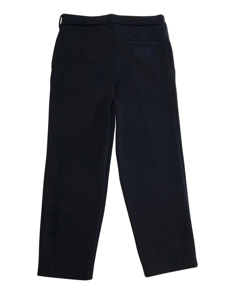 Emporio Armani Boys' Blue Pants With Belt Loops And Logo Patch Polyester Trousers Blue