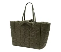 Quilted Synthetic Tote Bag — Green