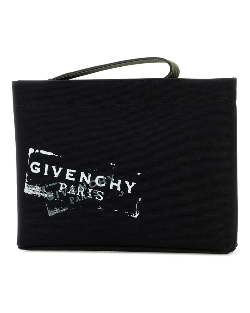Givenchy Men's Black Canvas Clutch Black