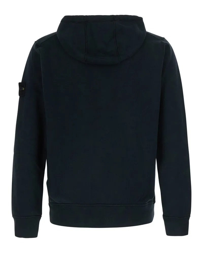 Stone Island Zip-Up Tech Fabric Sweatshirt — Blue Blue