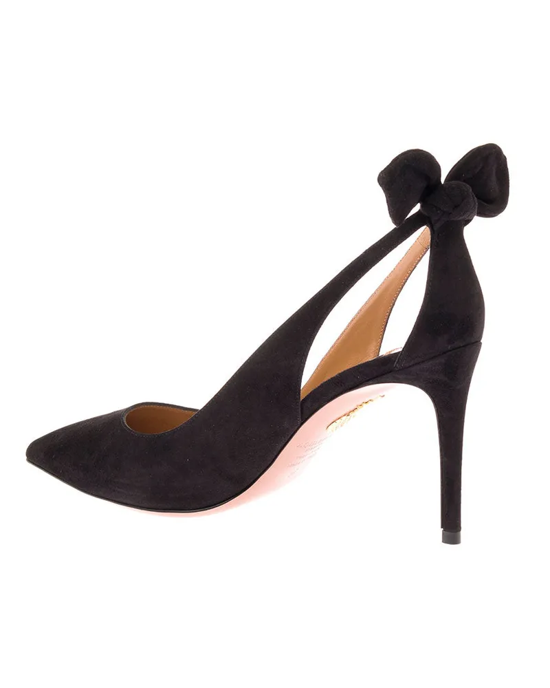 Aquazzura Women's Pumps Black Suede Goat Leather Black