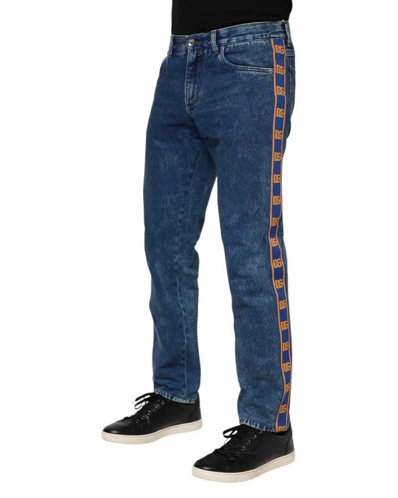 Dolce & Gabbana Cotton Tapered Denim Jeans — Blue Blue