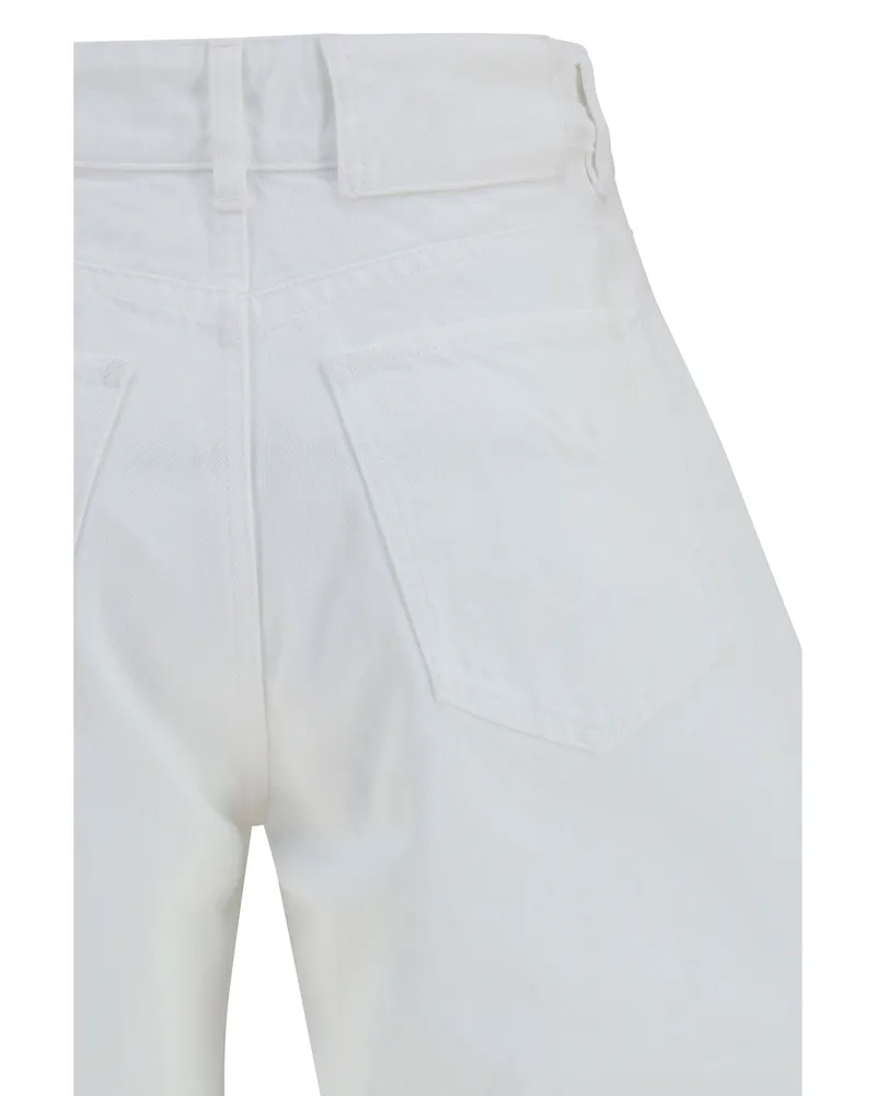 Alaïa Women's Jeans Barrel White Denim Cotton White