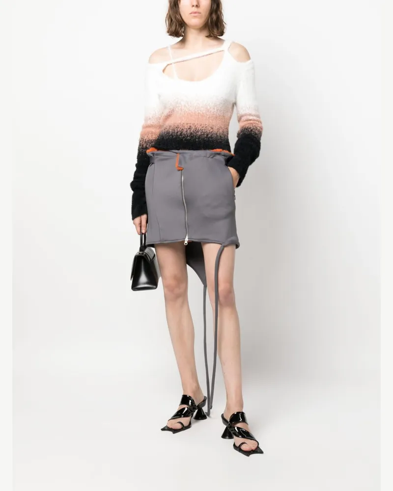 OTTOLINGER Asymmetric-Hem Zip-Up Skirt — Grey Grey
