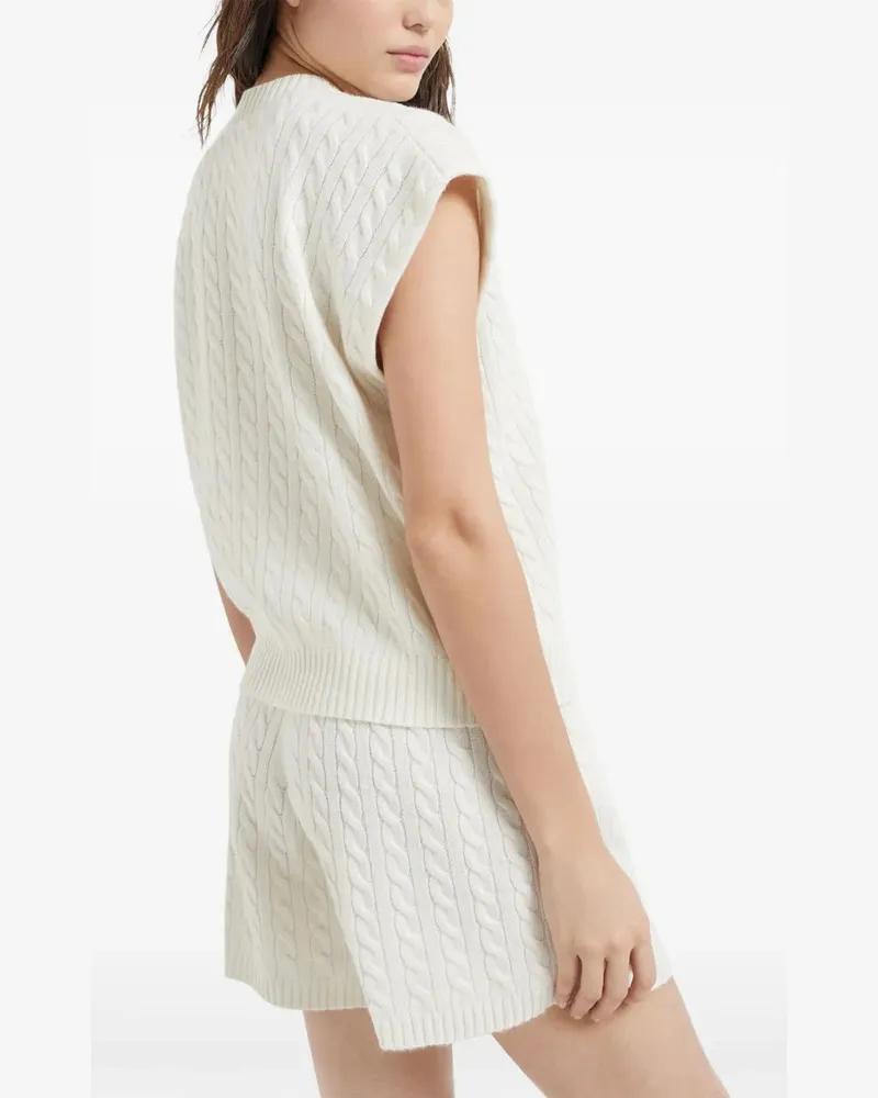 Brunello Cucinelli Women's Logo-Patch Vest White Ss25 W White