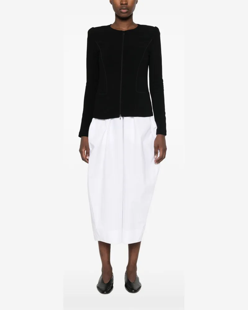 Emporio Armani Zip-Front Blazer — Black Black