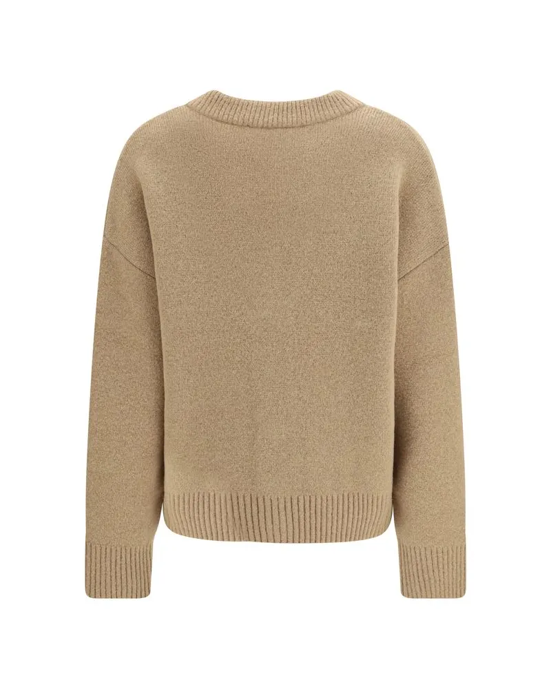AMI Paris Women's Beige Alpaca Vicugna Pacos Cardigan Clothing Beige
