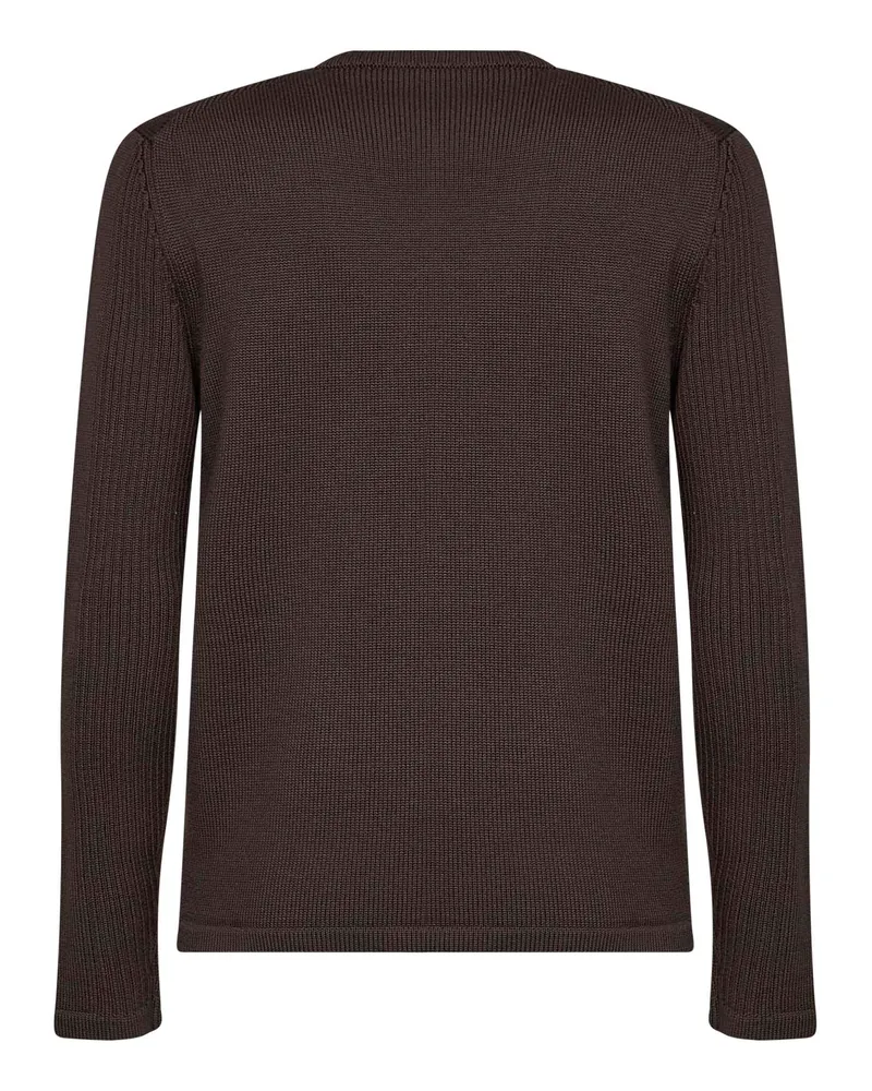Prada Men's Wool Knit Sweater Dark Brown Virgin Brown
