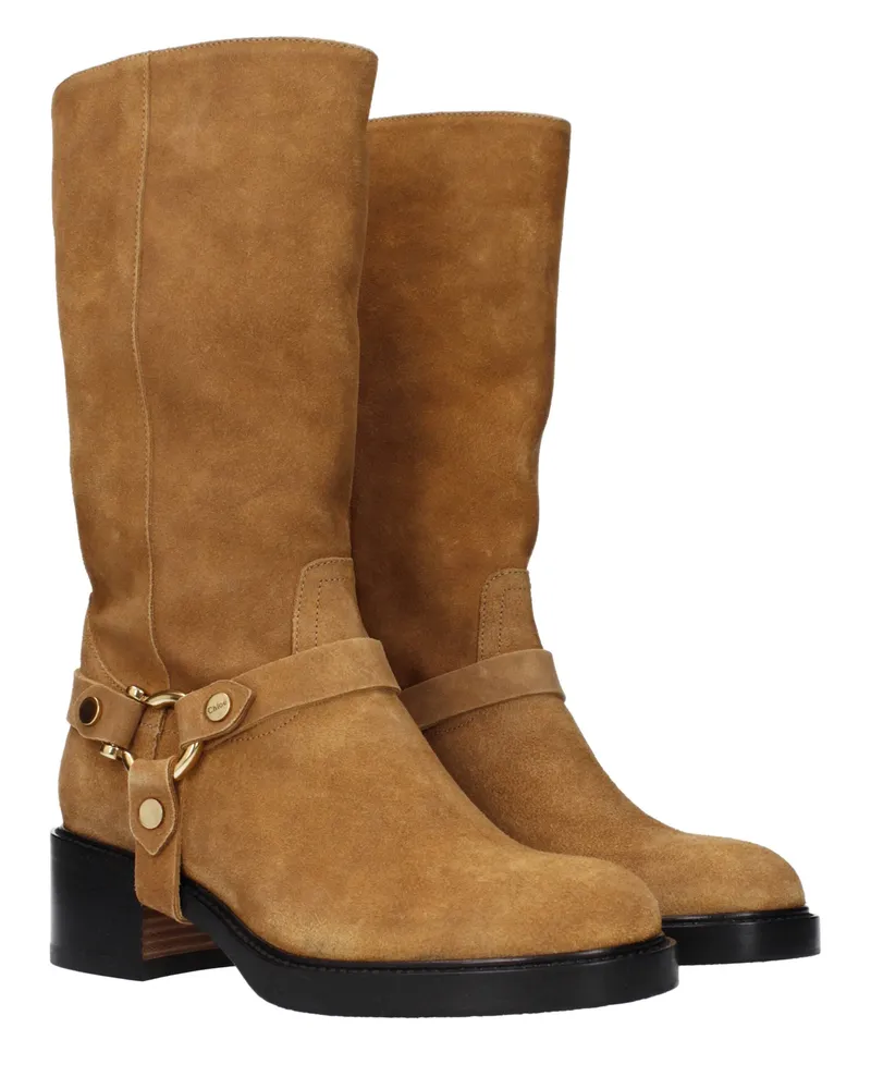 Chloé Women's Brown Leather Ankle Boots Brown