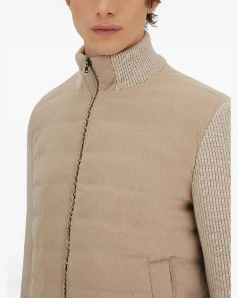 Herno Quilted Wool-Blend Jacket — Beige Beige
