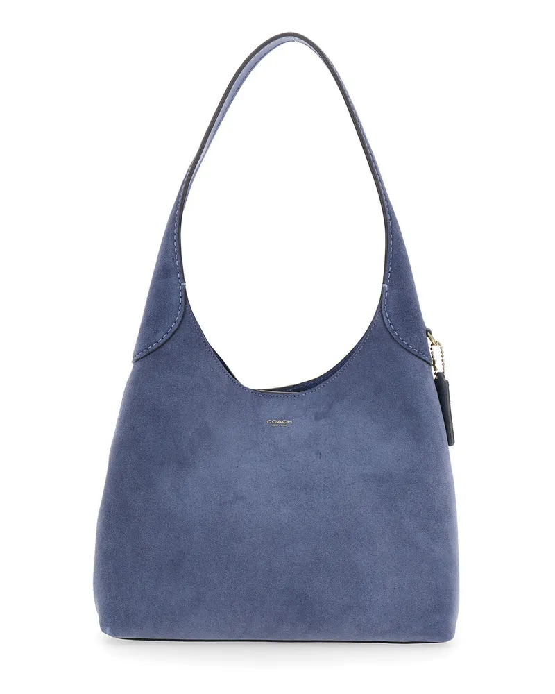 Coach Women's Shoulder Bag Brooklyn Blue Suede Blue