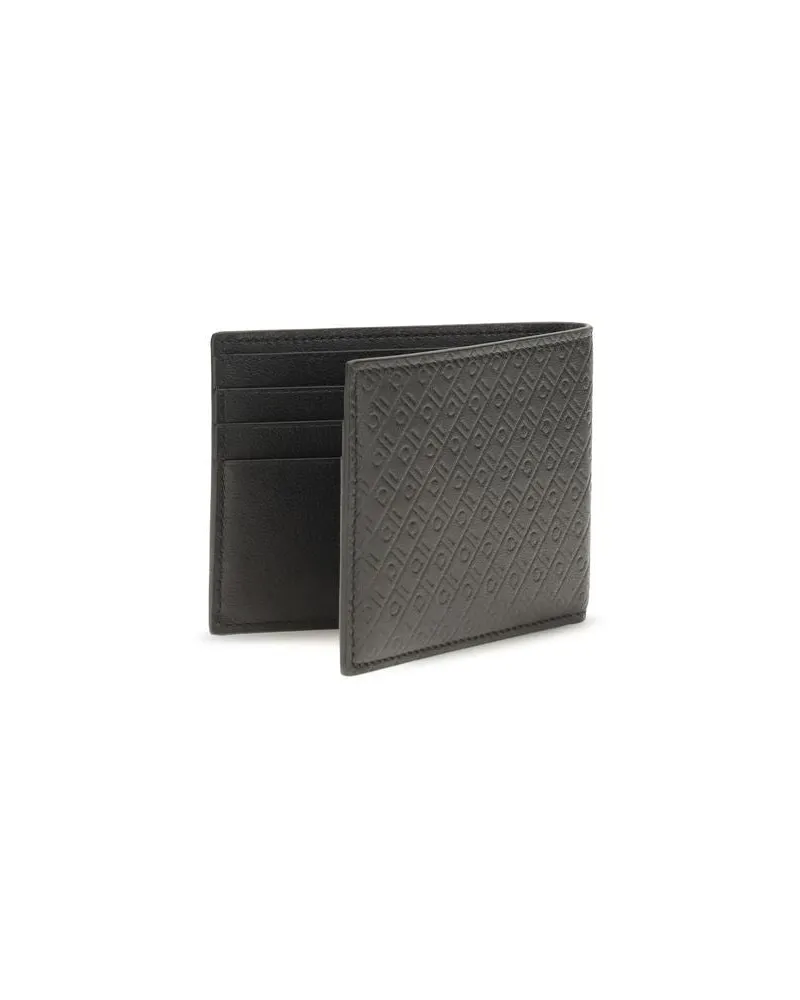 Ferragamo Men's Black Calf Leather Bos Taurus Wallet Black