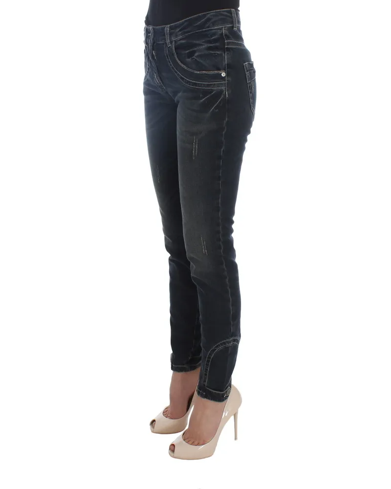 Ermanno Scervino Women Blue Cotton Blend Slim Fit Jeans Clothing Blue
