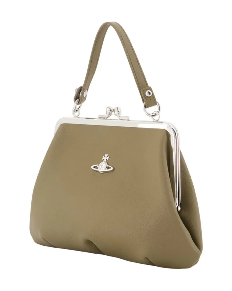 Vivienne Westwood Women's Granny Frame Purse -  Synthetic Khaki Bags Handbags-Purses Khaki