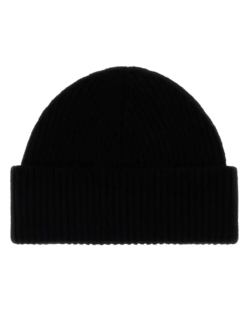 AMI Paris UBO006018 Virgin Wool Beanie — Black Black
