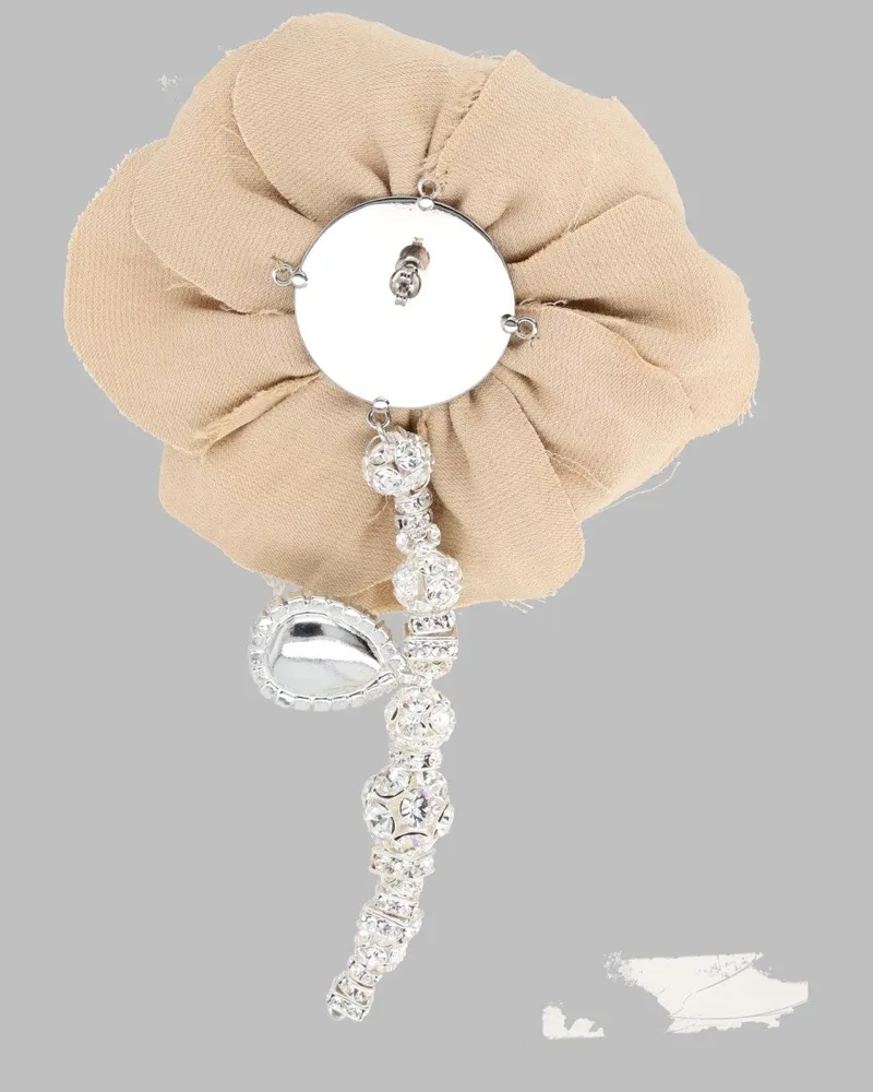 Magda Butrym Sculptural Flower Crystals Earring — Beige Beige