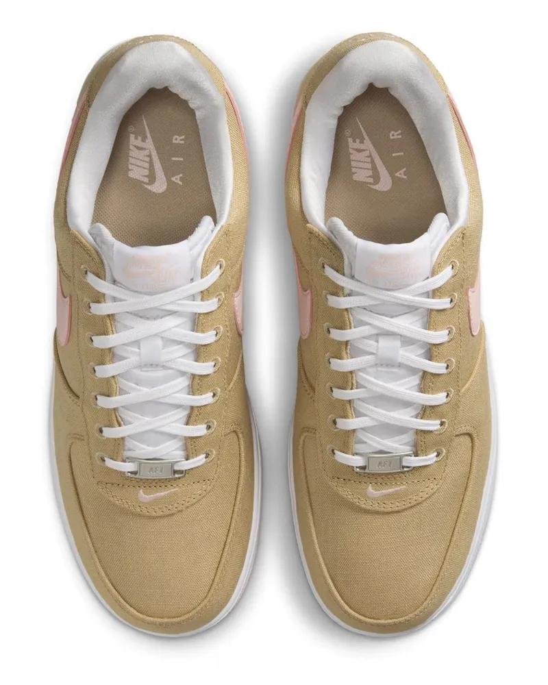 Nike Men's Air Force Sneakers Beige Linen Canvas Beige