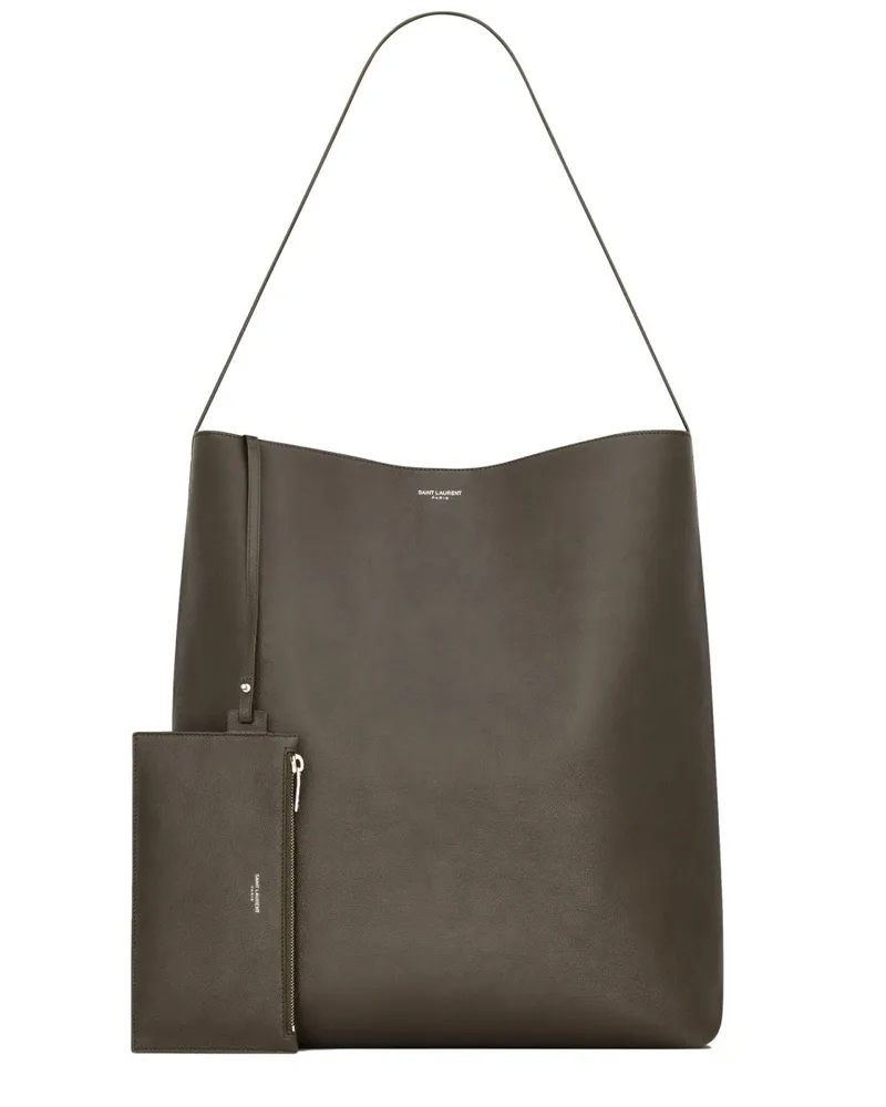 Saint Laurent Men's Hobo Bold Bag Green Leather Handbags Hand Green