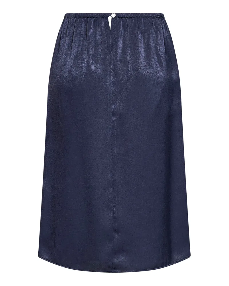 Maison Margiela Women's Midi Skirt Midnight Blue Velvet-Effect Satin Polyester Midnight