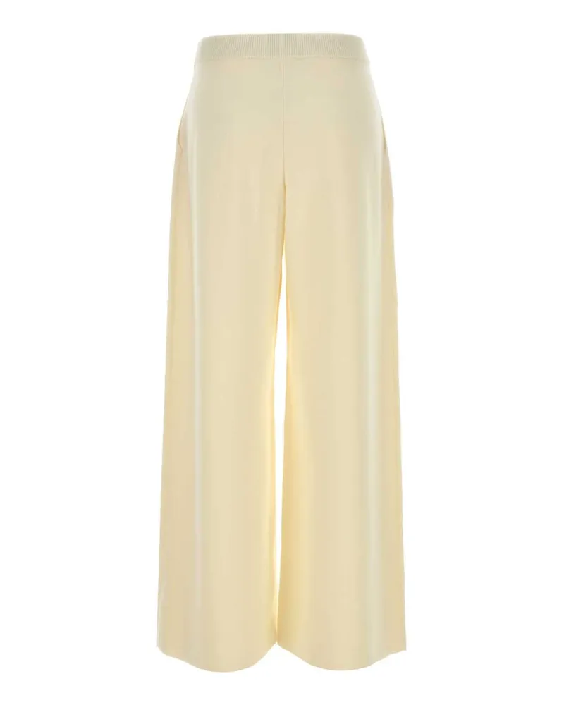 Max Mara Women's Ivoryy Wool Wide-Leg Bora Pant Seta Exterior: Virgin Pantaloni Trousers Beige